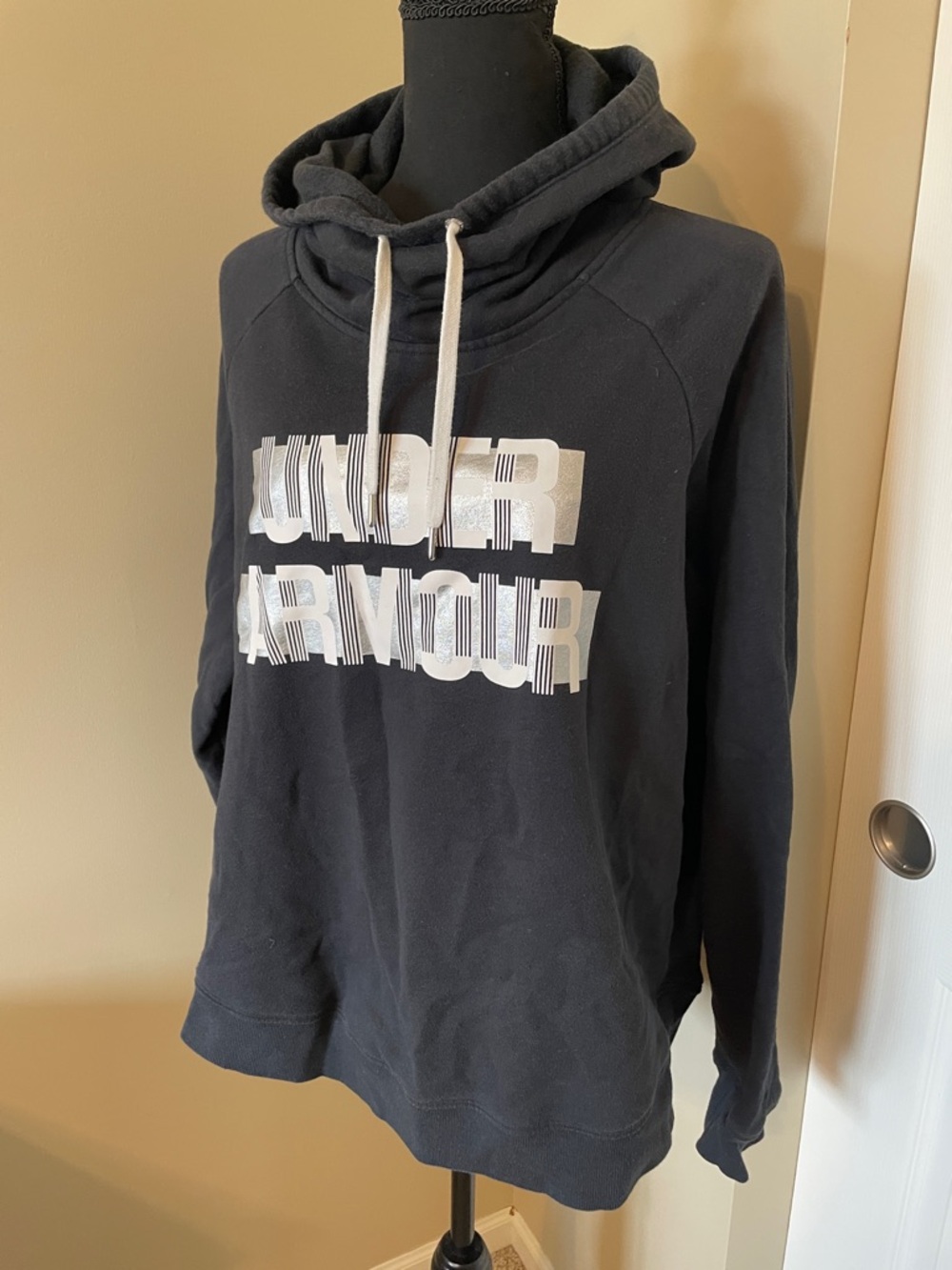 Under Armour Black Hoodie with White Block Logo